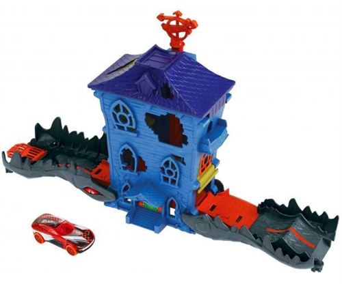 Hot Wheels racetrack crocodile house boys blue 3-piece
