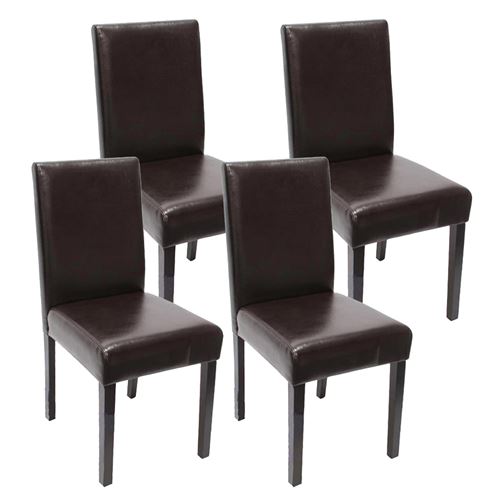 Générique Marron Lot De 4 Chaises De Séjour Littau Simili-Cuir, Pieds Foncés - Image 1
