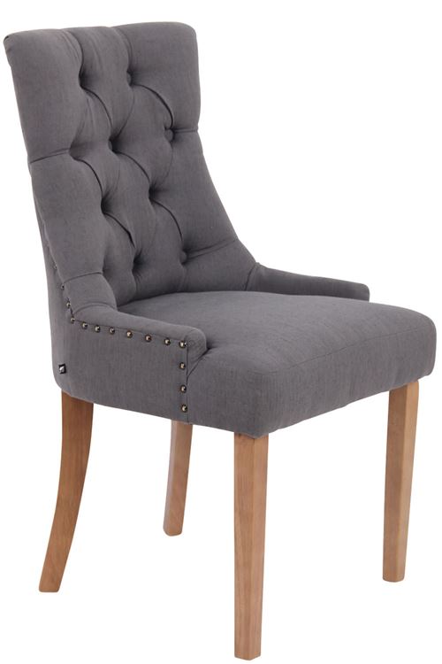 Chaise de salle à manger ABERDEEN tissu , Gris foncé/Antique clair