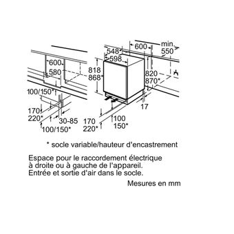 congélateur intégrable à pantographe 106l - gu15dadf0