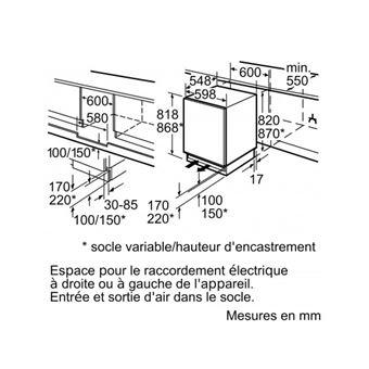 congélateur intégrable à pantographe 106l - gu15dadf0