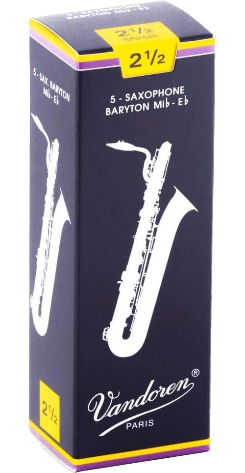 Anches de saxophone baryton vandoren traditionnelles 2.5 - sr2425