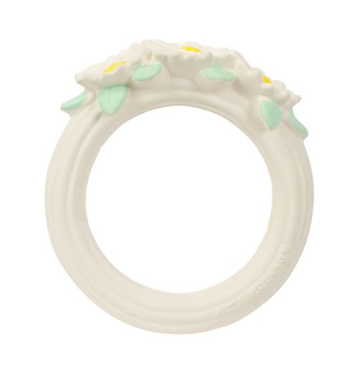 A Little Lovely Company anneau de dentition Daisies girls 11 cm caoutchouc blanc