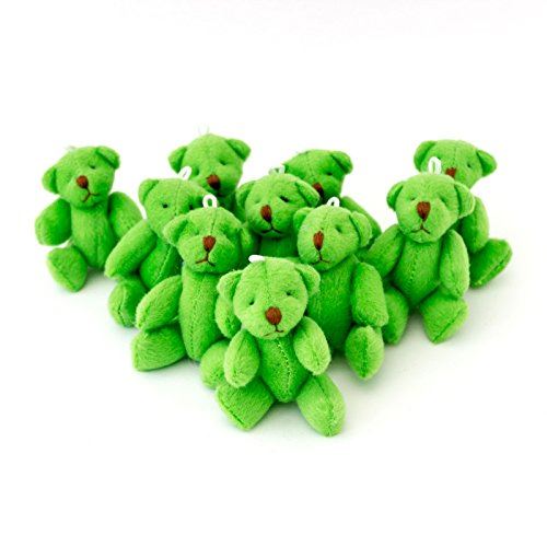NEW Cute And Cuddly Little GREEN Teddy Bear X 10 - Gift Present Birthday Xmas