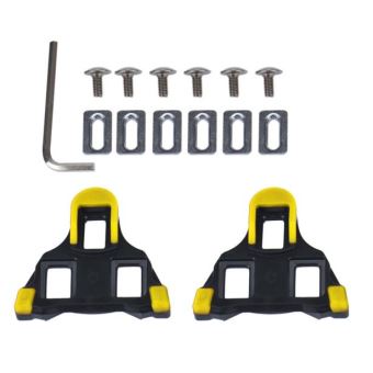 Crampons SPD Antidérapants Pour Pédales Shimano - Compatibles Chaussures De Vélo Route Et Indoor - Inclus Kit De Fixation - Couleur Jaune