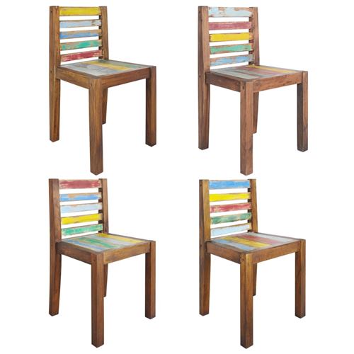 vidaXL Eetkamerstoelen 4 st massief gerecycled boothout