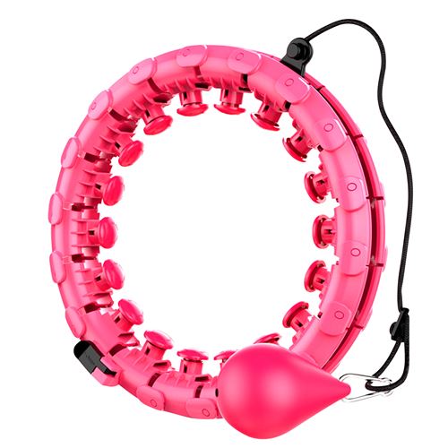 Hula-hoop de fitness Taille ajustable Avec Fonctionnalités de massage -rouge