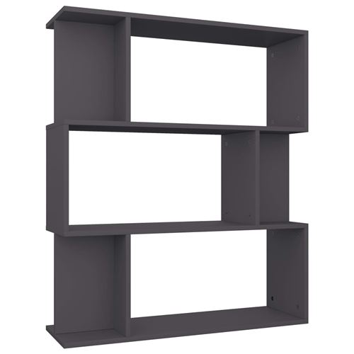 vidaXL Bibliothèque/Séparateur de pièce Gris 80x24x96 cm Aggloméré