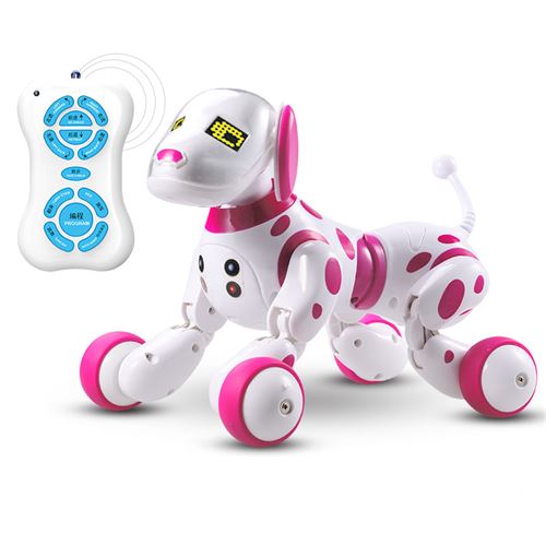 Télécommande Chien Robot Intelligent ,Chanter, Danser, Parler Jouets Educatifs Pour 4-10 Ans Rose