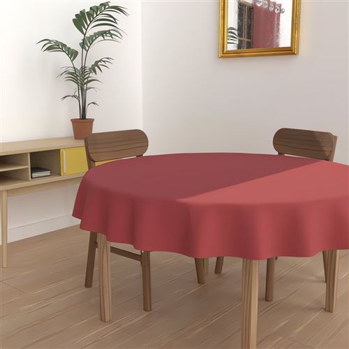 Soleil d'ocre nappe ronde antitache 180 cm alix rouge