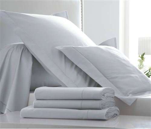 Drap Percale Easy BLANC DES VOSGES - Platine - 180 x 290 cm