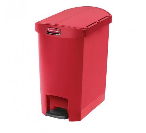 Poubelle à pédale latérale rubbermaid slim jim 30l rouge