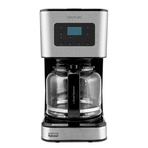 Cecotec Cafetera Goteo Coffee 66 Smart. 950 W, Programable 24h, Tecnología ExtemAroma, Función AutoClean, Acabados en Acero Inoxidable, Pantalla LCD, Jarra de Vidrio de 1,5 L