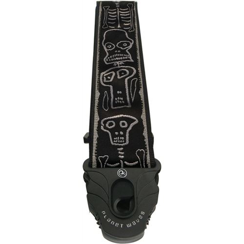 Sangle guitare avec lock Joe Satriani 5cm - Planet Waves Skull & Bones