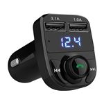 Transmetteur Bluetooth 5.3 FM Voiture Avec Double USB Et Support TF/USB - Appels Mains Libres, Charge Rapide, Musique Stéréo