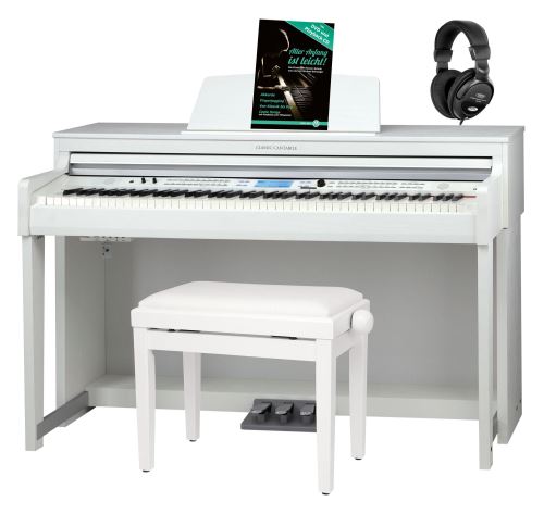 Classic Cantabile DP-S1 WM Piano numérique blanc mat Set avec