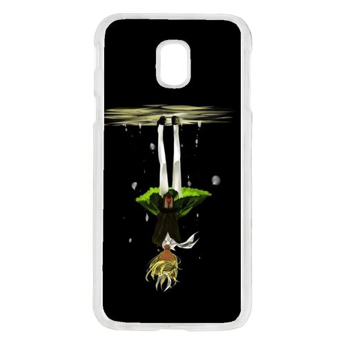 Coque Manga Fille Cheveux Jaune A L'envers Compatible Galaxy J7 2017 Transparent