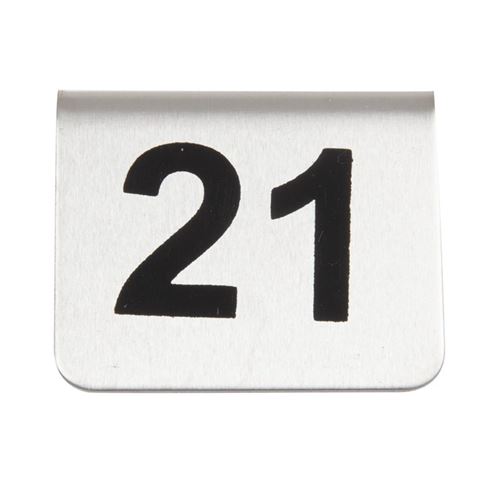 Numéros de Table en Acier Inoxydable - Numéro 21- 30 - Olympia - - Inox 51x38x35mm