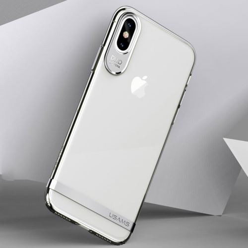 Iphone X / Xs Coque Protection Plastique Electroplating Argenté Als80364