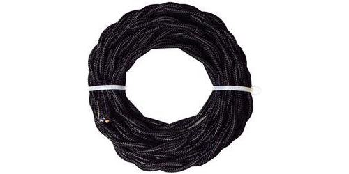 Câbles torsadés en tissu pour éclairage déco 073920 noir 3 m