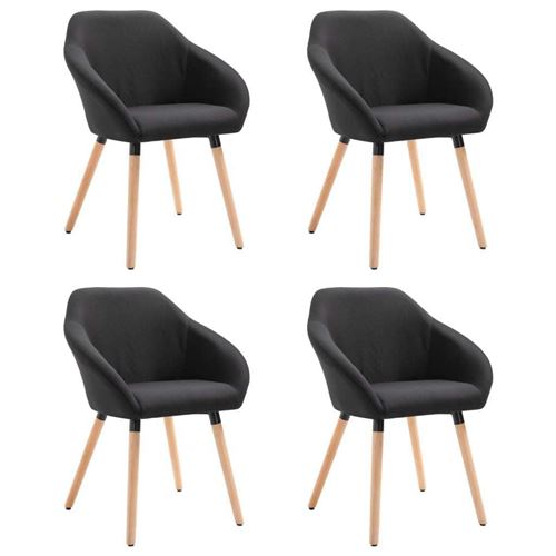 Vidaxl - Chaises de salle &agrave; manger 4 pcs Noir Tissu Black