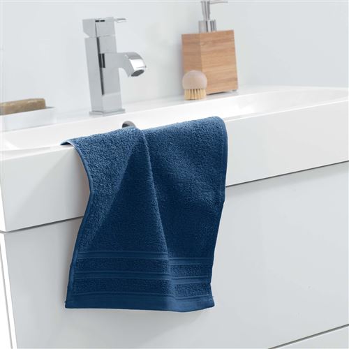 Serviette invite 30 x 50 cm eponge unie vitamine Bleu nuit