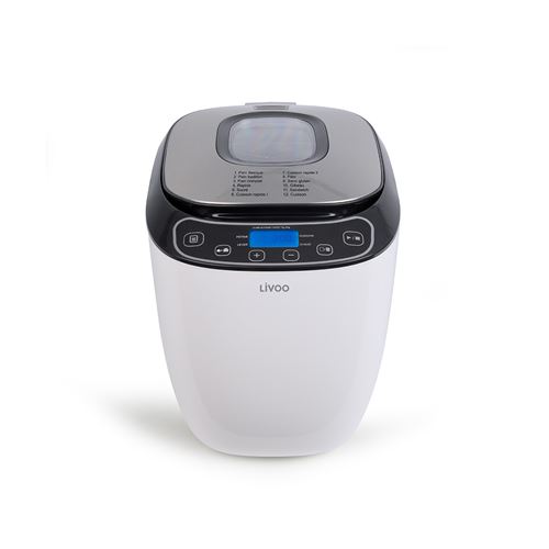LIVOO Feel good moments Machine à pain 550W, 12 programmes Blanc