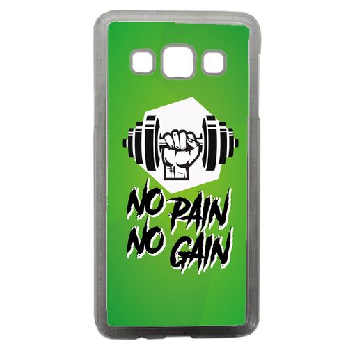 Coque No Pain No Gain Fond Vert Compatible Samsung Galaxy A3 Transparent