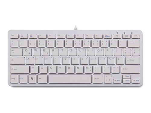 R-Go Tools Clavier Compact, QWERTZ (DE), Blanc, Filaire - Claviers (QWERTZ (DE), Blanc, Filaire, Mini, avec Fil, USB, QWERTZ, Blanc)