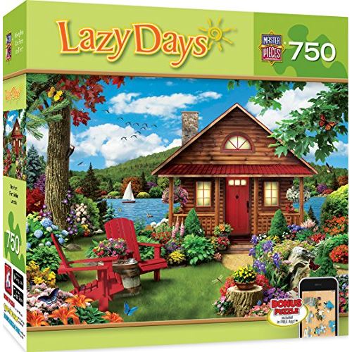 MasterPieces Lazy Days Waterfront - Lakeside Cottage 750 Piece Jigsaw Puzzle by Alan Giana