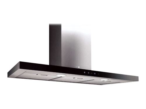 Turboair Tosca IX/A/90 - Hotte - hotte décorative - largeur : 90 cm - profondeur : 45 cm - evacuation & recyclage - verre inox/noir