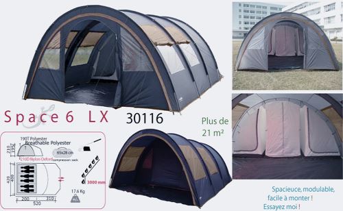Space 6 Lx Tente Familiale 6 Places 21m 3 Chambres Separees