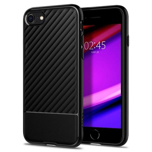 Spigen Core Armor - Achterzijde behuizing voor mobiele telefoon - thermoplastic polyurethaan (TPU) - matzwart - voor Apple iPhone 7, 8, SE (2e generatie)
