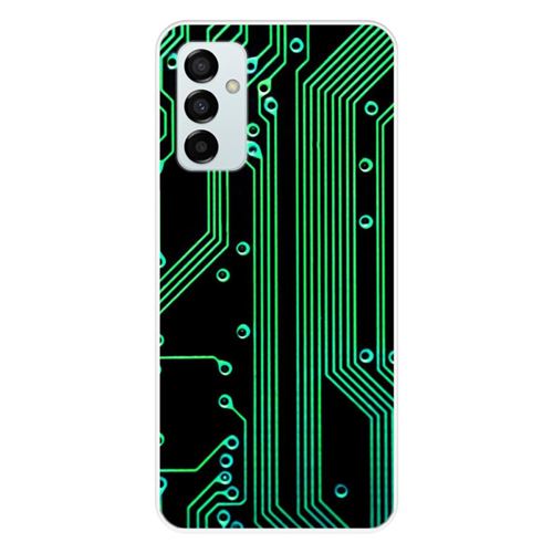 Coque en silicone imprimée compatible Samsung Galaxy M23 Texture circuit geek