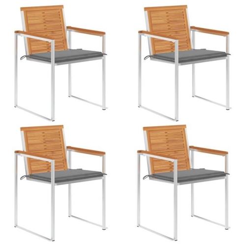 VIDAXL - Chaises de jardin - Bois d'acacia massif - Lot de 4 - Image 2