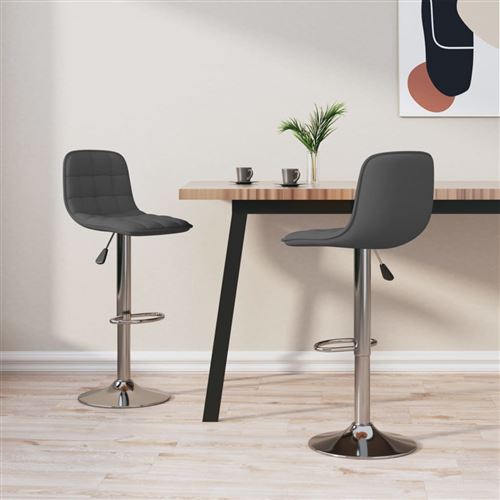vidaXL - Tabouret de bar - Lot de 2 - Gris - Image 3