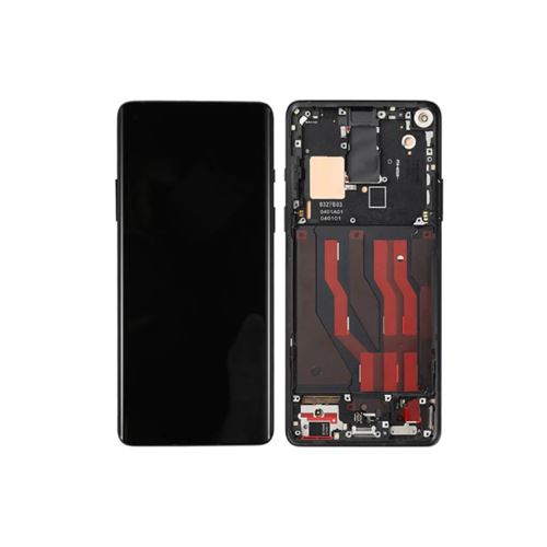 Original Ecran LCD et Vitre Tactile Pulled avec Châssis (PIEC) Noir pour OnePlus 8