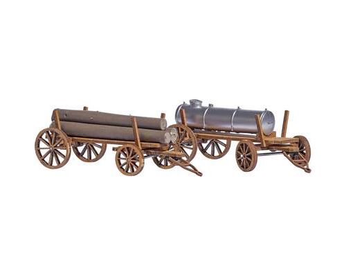 2 wagons de bois H0 Busch 1386