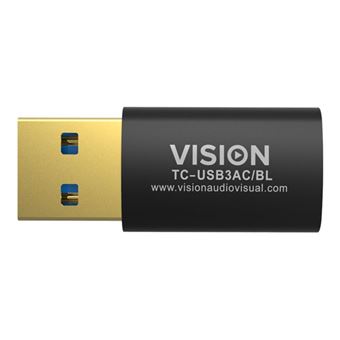 Vision Professional - Adaptateur USB - USB type A (M) pour 24 pin USB-C (F) - USB 3.0 - noir - 1