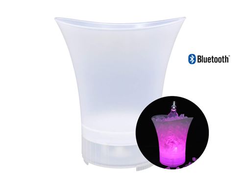 Non Communiqué Blanc Seau À Glace 5L Bluetooth Avec Haut-Parleur Et Led