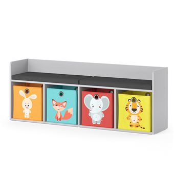 DREAMADE Armoire Modulable Enfants avec 12 Compartiments de Rangement