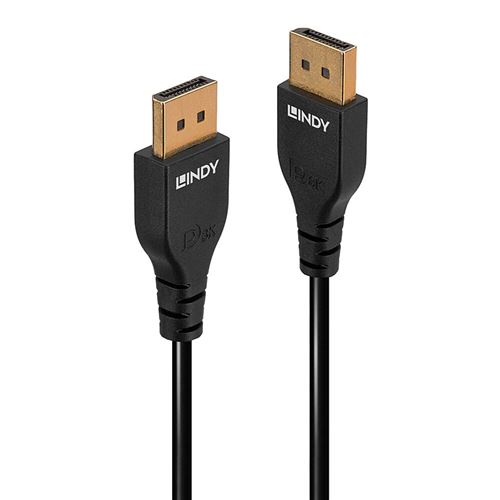 Lindy - Câble DisplayPort - DisplayPort (M) pour DisplayPort (M) - DisplayPort 1.4 - 50 cm - support 8K contacts en bronze phosphoreux - noir