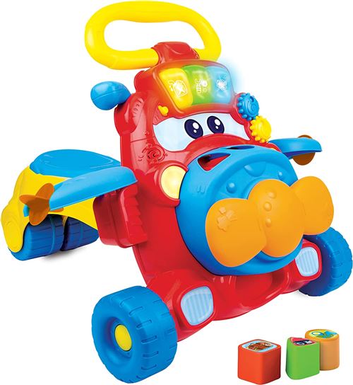 WinFun - 875 Porteur et marcheur avion 2en1 multicolore H64 cm