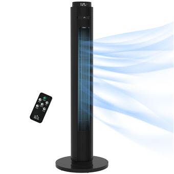 Ventilateur colonne HOMCOM 4 modes 3 vitesses oscillation 70° noir - 1