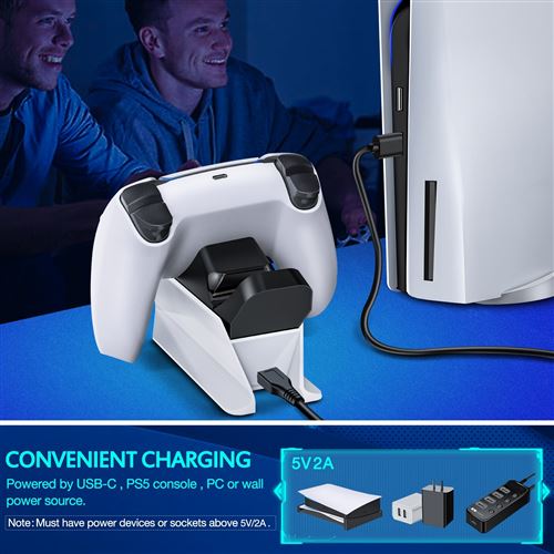 Câble de charge supplémentaire pour manette rapide USB C pour PlayStation 5  - Chargeur