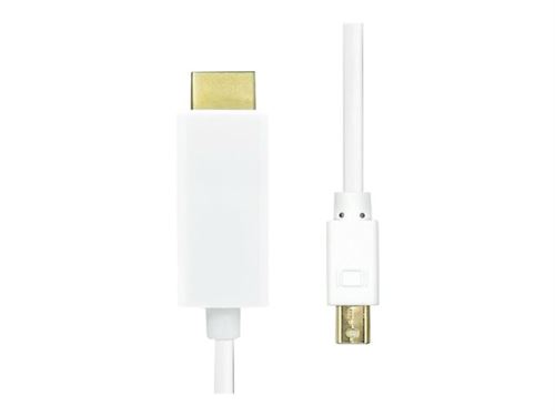 ProXtend - Câble adaptateur - Mini DisplayPort mâle pour HDMI mâle - 1 m - triple blindage - blanc - support 4K30Hz (3840 x 2160)