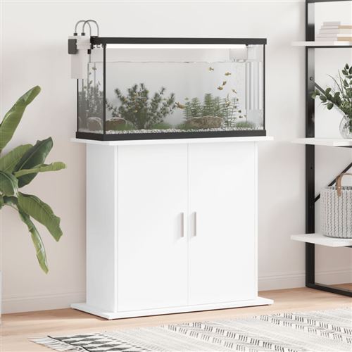 Meilleurs prix pour vidaXL Support pour Aquarium, Armoire pour Aquarium avec 4 Compartiments, Meuble de Base pour Aquarium avec Rangement Intérieur, Blanc Bois d'Ingénierie