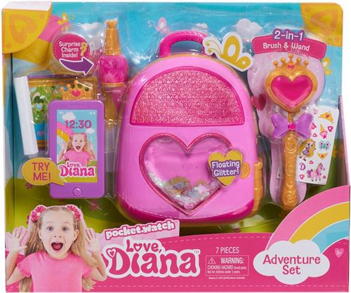 Love, Diana, Sac a dos Aventures, avec accessoires, 7 pieces, Jouet pour enfants des 3 ans, LVE05