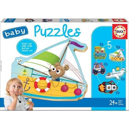 Puzzle Educa - 5 Puzzles Bébé, 3/4/5 pièces