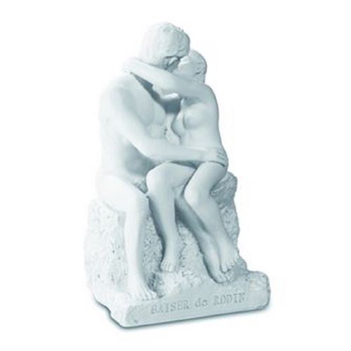 IMPEXIT - Statue Le Baiser de Rodin (Blanc) 8/5.5/5.5 cm